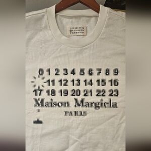 Maison Margiela Mosaic Effect Calendar Logo HEAVY Cotton white XL T-Shirt NWOT